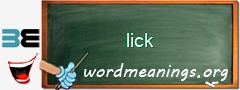 WordMeaning blackboard for lick